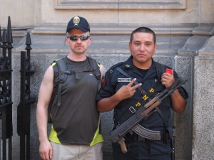 Go ahead, ask a man with a loaded machine gun to take a picture with you.